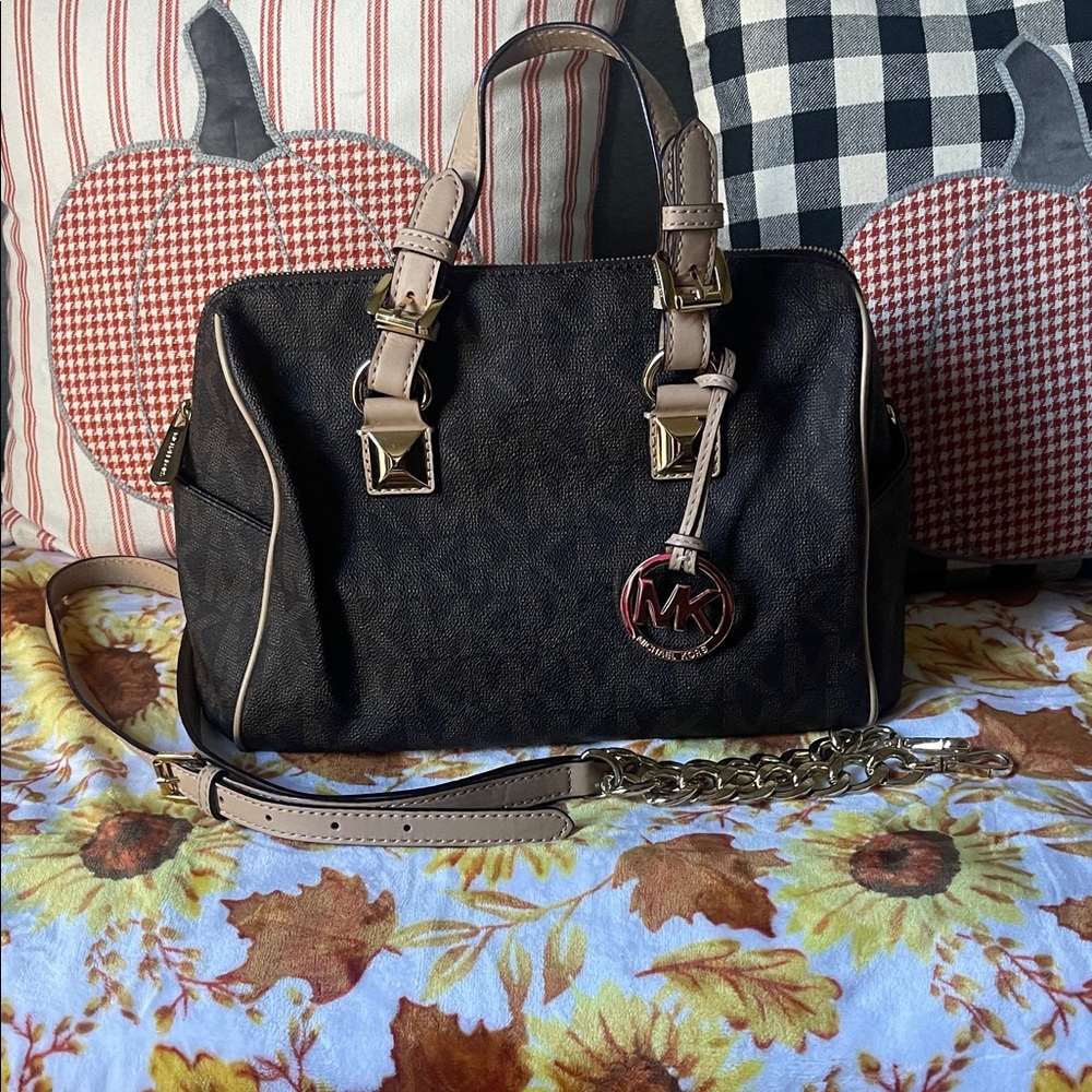 Michael Kors Black and Brown Satchel